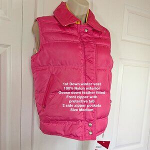 Vintage 1st Down Salt Lake City, Utah Puffer Vest, Sz Medium, Goose down filled